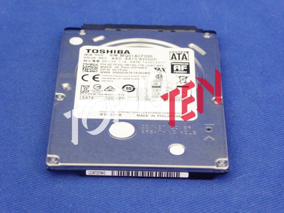 【定番人気低価】東芝 2.5 HDD 500G 7200rpm 7mm 10個セット 動作OK 内蔵型ハードディスクドライブ